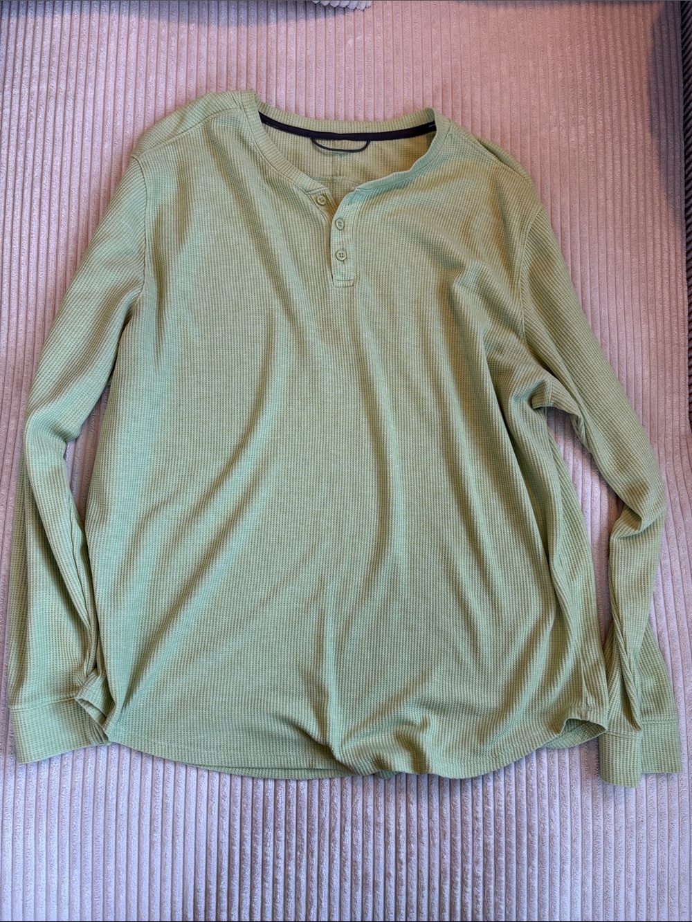 all in motion Men's Green Ribbed Henley